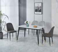 Ensemble de table et de chaises de salle à manger en verre et marbre moderne, pliable et extensible, pour appartement et usage extérieur