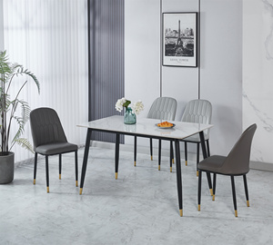 Muebles <span class=keywords><strong>de</strong></span> <span class=keywords><strong>Comedor</strong></span> Modernos con Cubierta <span class=keywords><strong>de</strong></span> Vidrio y Mármol, Juego <span class=keywords><strong>de</strong></span> Mesa y Sillas Plegables y <span class=keywords><strong>Extensibles</strong></span> para Apartamento y Uso en Exteriores - Product Image 1