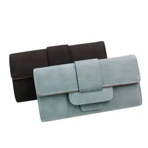 جديد نمط اللونين النسيج سيدة حقيبة طويلة متعددة بطاقة جيب حقيبة صغيرة الأزياء سستة محفظة