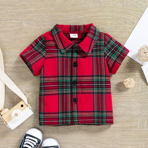Vêtements pour bébé, t-shirt à manches courtes à carreaux, ensemble short en jean, <span class=keywords><strong>3</strong></span> 6 9 12 18 36 <span class=keywords><strong>mois</strong></span>, tenues pour bébé garçon fille - Product Image 3