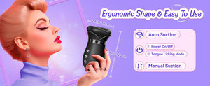 Vibrador 4 en 1 para Lamer y Chupar la Lengua, Cunnilingus, Succión de Senos para un Orgasmo Instantáneo, Juguetes Sexuales para <span class=keywords><strong>Mujeres</strong></span> - Product Image 4