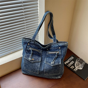 Bolso Tote Casual de Hombro con Diseño Multibolsillos, Cierre de Cremallera, Forro de Algodón, Portátil, para Compras Diarias y Desplazamientos de Chicas - Product Image 6