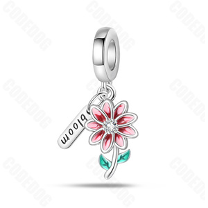 وصل حديثًا زهرة زنبق الوادي مصمم الأزياء المعلقات سحر البرسيم لصنع المجوهرات سحر يصلح لسوار عموم الأصلي - Product Image 5