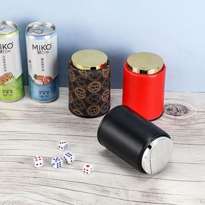 Wholesale PU Leather <b>Dice</b> Cup <b>Set</b> with Felt Lining, Noise-Reducing <b>Dice</b> Shaker for Bar Drinking Games - Product Image 4
