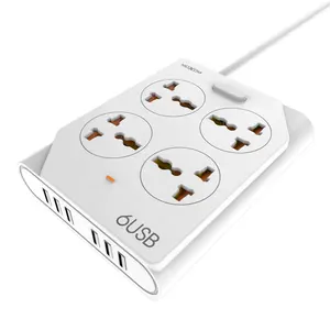 10A EU US Power Strip USB 6 MOXOM 4 buchse UK Extension Lead Travel Office Hotel Best Partner