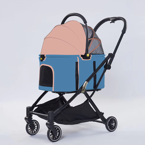 Stroller anjing peliharaan lipat luar ruangan mewah desain baru untuk dijual Stroller hewan peliharaan Kembar untuk anjing kucing - Product Image 6