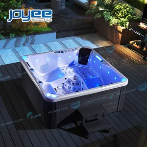 JOYEE 5 Orang Gratis Berdiri Led Hydro Whirlpool Pijat Out Door Spa Bath Harga Pabrik Lazy Outdoor Spa Musim Dingin Balboa Bak Mandi Air Panas