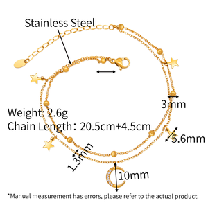 क्रिस एप्रिल बोहेमियन 316 एल स्टेनलेस स्टील की डबल परतों में महिला लड़कियों के लिए चंद्रमा आकर्षण - Product Image 4