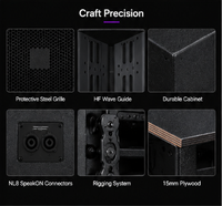 Système de haut-parleurs de concert audio professionnel stéréo avec deux subwoofers passifs de 18 pouces 8 ohms 1600W RMS 23Hz basses profondes