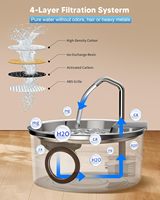 Fontaine à eau automatique pour chat avec pompe ultra-silencieuse rechargeable, gamelles et distributeurs d'eau en acier inoxydable de qualité supérieure – Offre spéciale