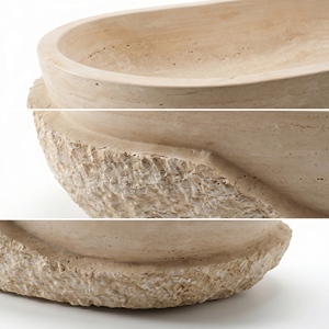 Bañeras Ovaladas Modernas de Lujo Hechas a Medida, Exclusivas de Travertino Blanco Crema, Independientes, para Baño, Villa, Hotel, Casa - Product Image 3