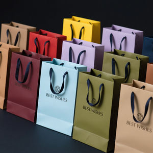 Sacs cadeaux en papier Euro de luxe avec poignée en ruban, papier artistique imprimé personnalisé pour utilisation en boutique, pour l'emballage de montres - Product Image 1