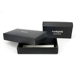 Caja <span class=keywords><strong>de</strong></span> Presentación <span class=keywords><strong>de</strong></span> Cartón Rígido con Tapa Negra, Personalizada e Impresa, para Calcetines, Accesorios <span class=keywords><strong>de</strong></span> Ropa y Regalos, Venta al Por Mayor - Product Image 2