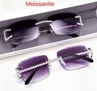Lunettes de soleil Hip Hop sans monture en argent 925 avec diamants Moissanite, certifiées GRA, de haute qualité et les plus vendues
