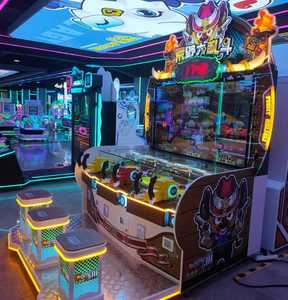 เครื่องเกมอาร์เคดสตรีทไฟท์เตอร์แบบหยอดเหรียญสำหรับ 3 ผู้เล่น รุ่น Battle Royale พร้อมสถานีเกมยิงลูกบอลสำหรับเด็กอายุ 1 ปีขึ้นไป ภาษาอังกฤษ - Product Image 4