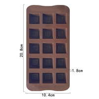 Moule en silicone à 15 cavités carrées pour résine, chocolat et glaçons, référence 257 STOCK USINE