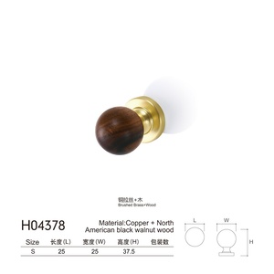 Modern <b>Walnut</b> Round Ball Single-Hole Pull Handle for Kitchen Dresser Bedroom Doors Drawers with Easy Installation - Product Image 5