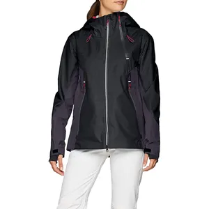 High quality Women's 3 Layers Ski full seam taped Jacket fixed hood waterproof zipper,DWR,waterproof& breathability 15000mm