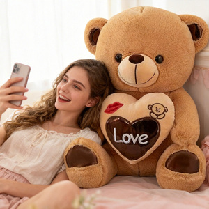 Oso de Peluche Rojo de San Valentín Personalizado, Peluche de Felpa Suave, Regalo para el Día de la Madre, Navidad, Regalo para Niñas - Product Image 1