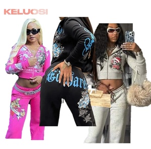 Conjuntos Deportivos Estampados de Marca de Diseñador para Mujer, Conjunto de 2 Piezas, Sudadera Informal con Capucha y Pantalones, Conjuntos de <span class=keywords><strong>Dos</strong></span> Piezas - Product Image 1