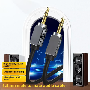 <span class=keywords><strong>สาย</strong></span>สัญญาณเสียง<span class=keywords><strong>3.5</strong></span>ตัวผู้ต่อตัวผู้ไปยังตัวผู้ชุบเงิน QS3545เครื่องขยายสัญญาณโทรศัพท์มือถือคอมพิวเตอร์สำหรับเชื่อมต่อวิดีโอและเสียงในรถยนต์ - Product Image 5