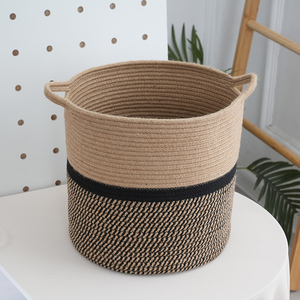 Cesta de plantas para sala de estar Cesta de cuerda de yute extra grande para almacenamiento Cesta de lavandería tejida con asas - Product Image 2
