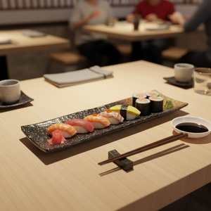 New Japanese <strong>Sushi</strong> <strong>Plates</strong> Melamine Unbreakable Restaurant Black Japanese <strong>Plates</strong> - Product Image 4