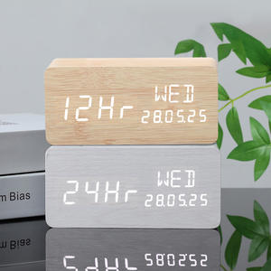 Reloj Despertador Digital Electrónico Multifuncional de Madera con Calendario, Semana y LED, Control por Voz, Creativo, para Estudiantes, para Escritorio o Mesita de <span class=keywords><strong>Noche</strong></span> - Product Image 5