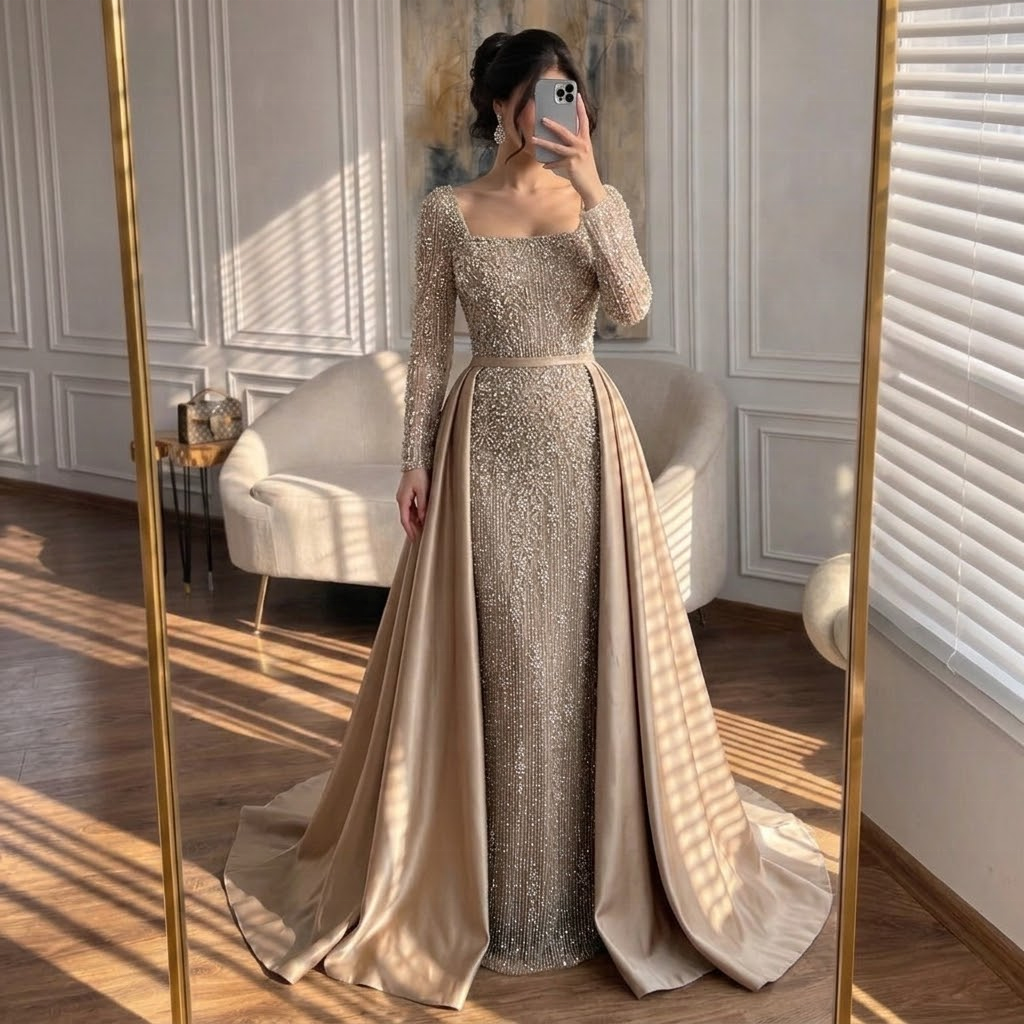 Elegant Dress Caramel - Stylish & Versatile Women's Gowns