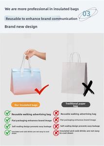 Food Delivery Thermal Insulated Non-Woven Cooler Bag with Solar Panel Zipper Closure Waterproof & Portable - Product Image 4