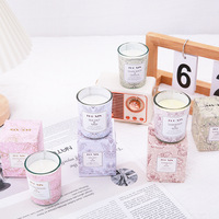 Bougie d'aromathérapie moderne désodorisante pour intérieur, en cire végétale parfumée, avec mèche 100% coton, personnalisable en usine, dans un verre, parfumée
