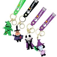 Wsnbwye Border Explosive Anime cadeau fan Sublimation Citrouille Chauve-Souris Fantôme Porte-clés Pvc Caoutchouc Souple Halloween Série Porte-clés