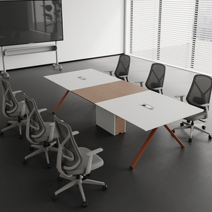 Mesa de Conferencia Grande y Moderna, Escritorio Largo para Reuniones de 6 Personas, Muebles para Sala de Reuniones de Oficina - Product Image 1