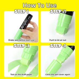 Marcadores Offre Spéciale Marqueur Acrylique Grand Diamètre Jumbo Affiche Marqueurs Ensemble 10 Couleurs 15mm Large Pointe Permanent Peinture Acrylique Stylos - Product Image 6