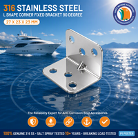 Support de levage marin en acier inoxydable, support d'angle fixe en forme de L 27x23x23mm, accessoires de quincaillerie pour yacht et bateau à 90 degrés