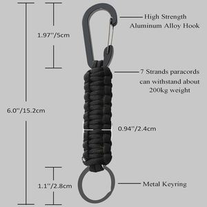 Custom Branding Paracord Keychain Carabiner Clip Braided Lanyard for Keys <b>Backpack</b> Camping Hiking Outdoor Gear Wholesale OEM - Product Image 4