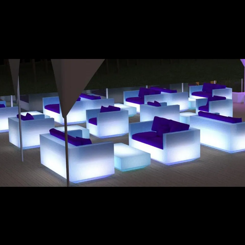 Bar discothèque illuminé led canapé éclairé hôtel restaurant à distance rvb couleur changeante canapé ensemble meubles
