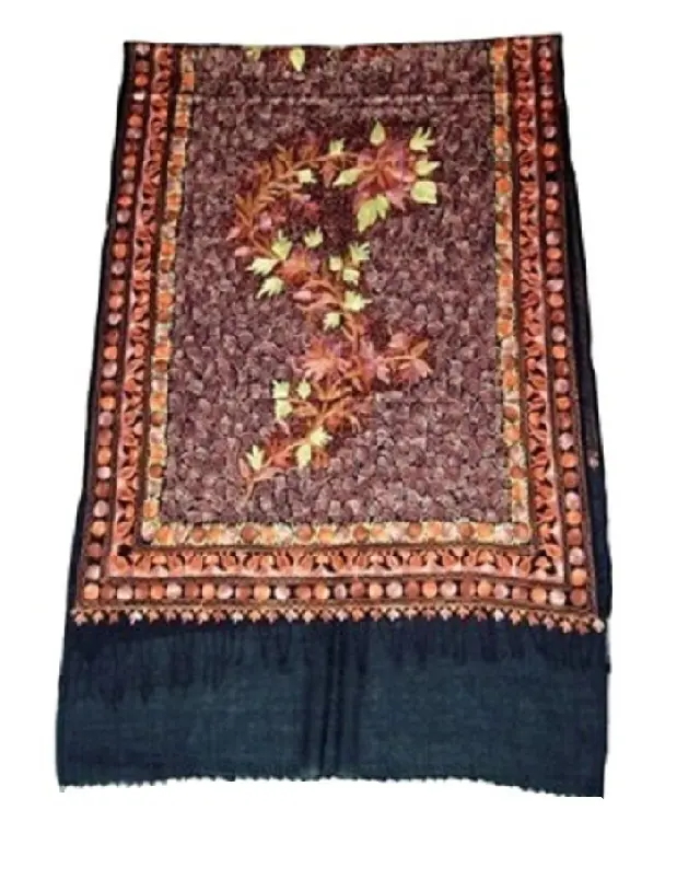 Chales de lana tradicional para mujer, bufandas de alta calidad, ropa informal, chales bordados kashmiri