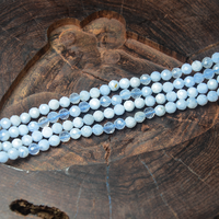 Perles d'agate bleue de 4 mm, facettées, naturelles, en vrac, pour la fabrication de bijoux, bricolage, vente en gros