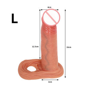 Silikon Männer Sexspielzeug Penis Ärmel Penis Abdeckung Hahn Vergrößerung Ärmel Wieder verwendbare Dildo Kondom für männliche Extender - Product Image 6