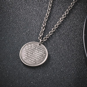 Craft Wolf Fashion Jewelry Bronze Vintage Silver Women Men Stainless Steel Embossed <strong>Coin</strong> Chain <strong>Necklace</strong> - Product Image 3