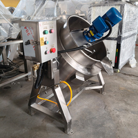 Marmite de cuisson industrielle inclinable à vapeur en acier inoxydable à double enveloppe pour la fabrication de produits laitiers, confiseries, confitures et sirops