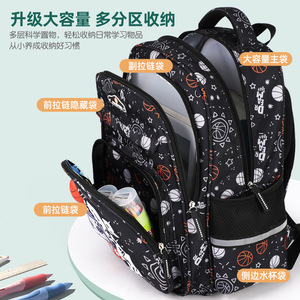 Nouveau sac à dos scolaire réfléchissant de sécurité nocturne respirant à grande capacité en tissu 3D de dessin animé pour les élèves du primaire <span class=keywords><strong>Saca</strong></span> dos - Product Image 3