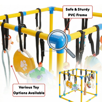 Aire de jeu pour chiots avec 16 jouets amovibles, centre d'activités interactif d'enrichissement et d'entraînement intérieur pour chiots