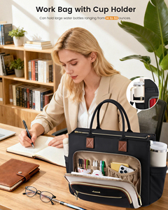 Sac à déjeuner LOVEVOOK <span class=keywords><strong>pour</strong></span> femmes, 3 en 1, sac de travail de bureau avec compartiment isotherme <span class=keywords><strong>pour</strong></span> le déjeuner, sac <span class=keywords><strong>pour</strong></span> ordinateur portable de 17,3 pouces <span class=keywords><strong>pour</strong></span> femmes - Product Image 2