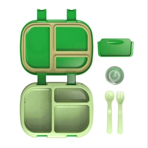 Bentfun Free Lunch Box Food Contact Safe Grade Plastic Bento Box with salad box and cutlery set on the go