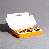 Boîtes alimentaires jetables personnalisées avec logo, boîtes à emporter pour la restauration rapide, boîtes en papier pour poulet frit avec compartiment pour sauce.