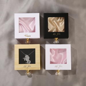 Custom Logo Cardboard Drawer <strong>Jewellery</strong> Gift Box with PVC Window for Necklaces Earrings Bracelets Jewelry Box with Crystal Handle - Product Image 5