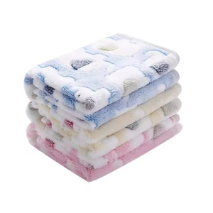 Fluffy Coral Fleece Pet Blanket Bone Printed Flannel Dog Throw Blanket for <b>Bed</b> <b>Comfortable</b> and Stylish - Product Image 1