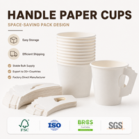 Vaso de Café Desechable con Asa, de Alta Calidad, Certificado para Uso Alimentario, Libre de BPA, No Tóxico, para el Café Matutino en Casa